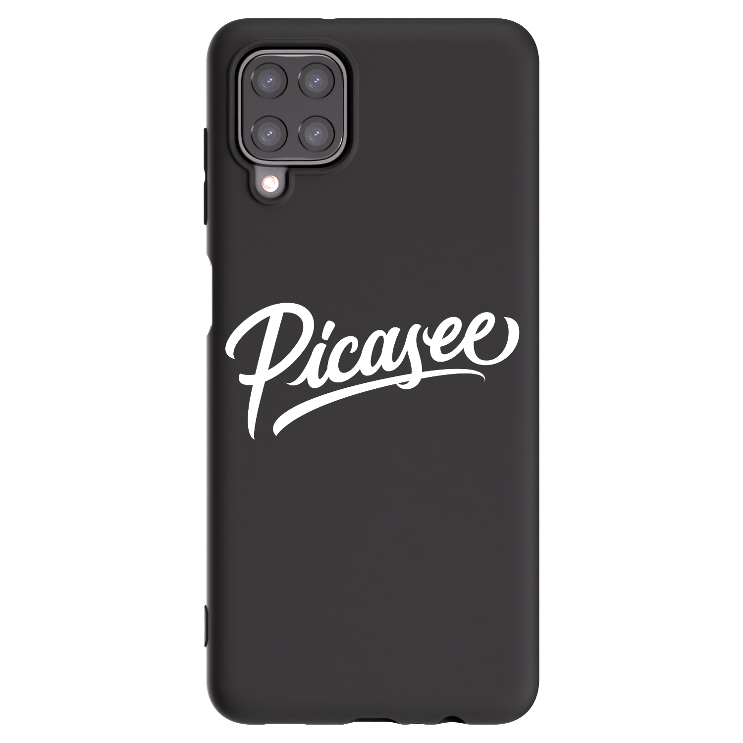 Picasee Samsung Galaxy A12 A125F Hülle - Schwarzes Silikon - Picasee - old logo - white