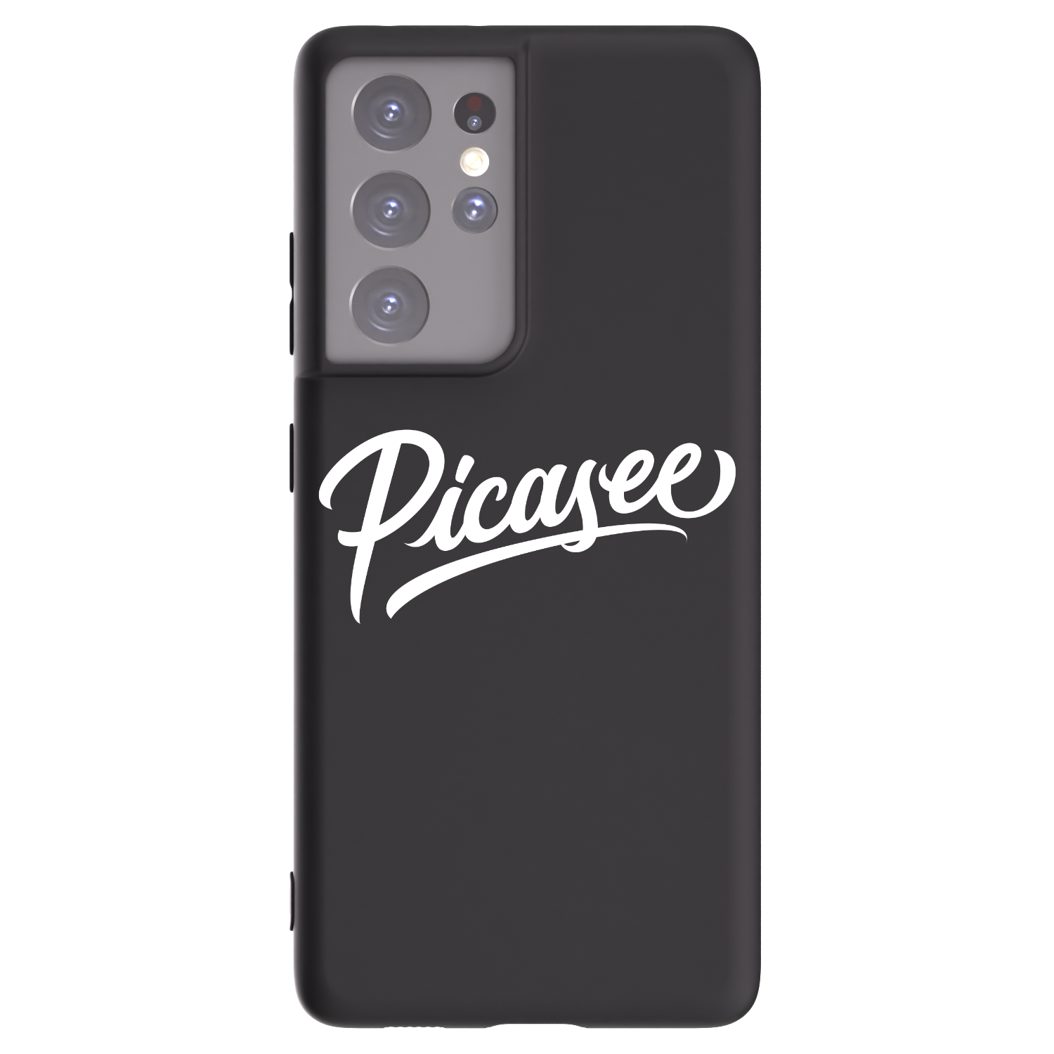 Picasee Samsung Galaxy S21 Ultra 5G G998B Hülle - Schwarzes Silikon - Picasee - old logo - white
