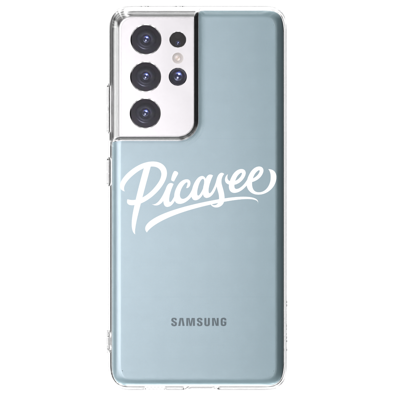 Picasee Samsung Galaxy S21 Ultra 5G G998B Hülle - Transparentes Silikon - Picasee - old logo - white