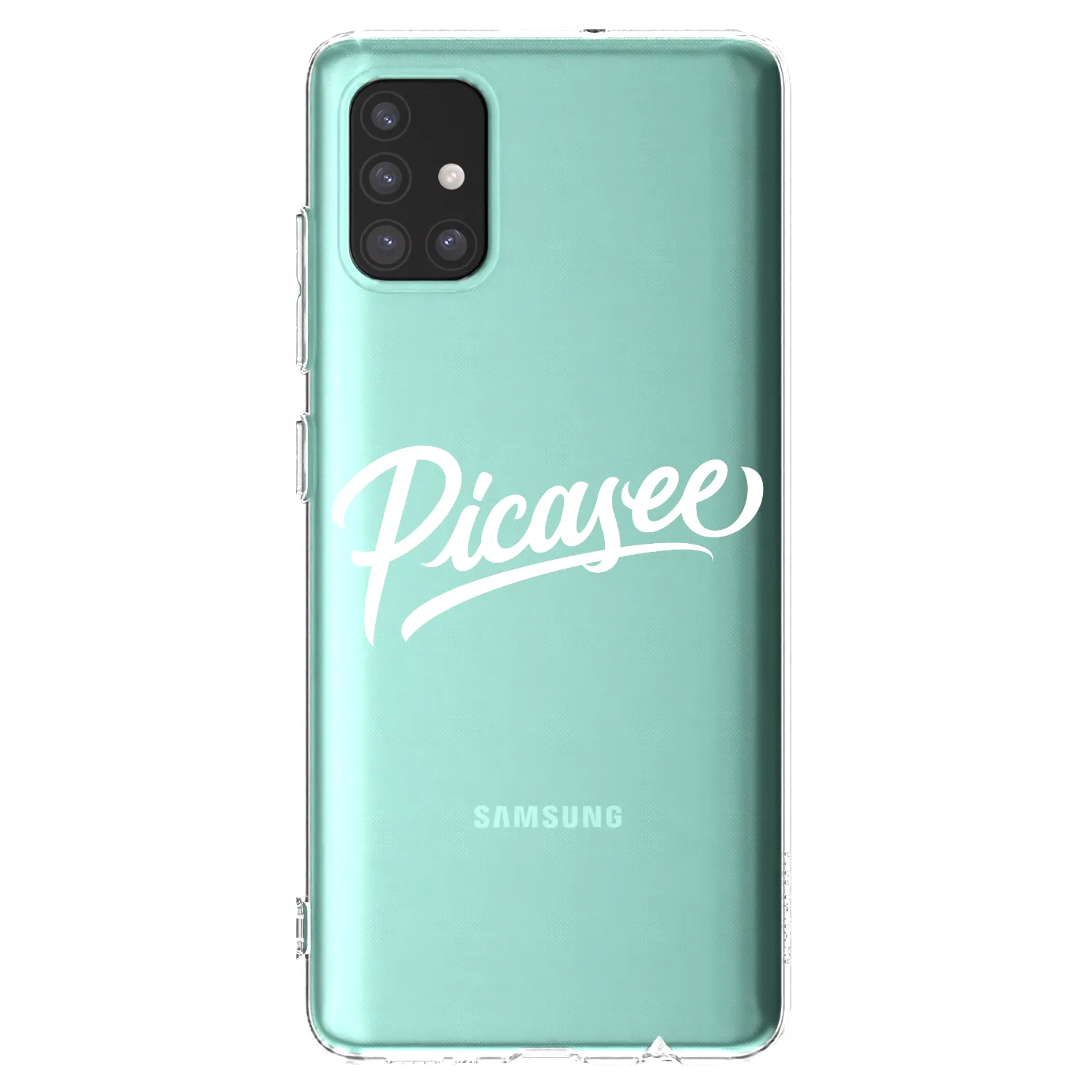 Picasee Samsung Galaxy M31s Hülle - Transparentes Silikon - Picasee - old logo - white
