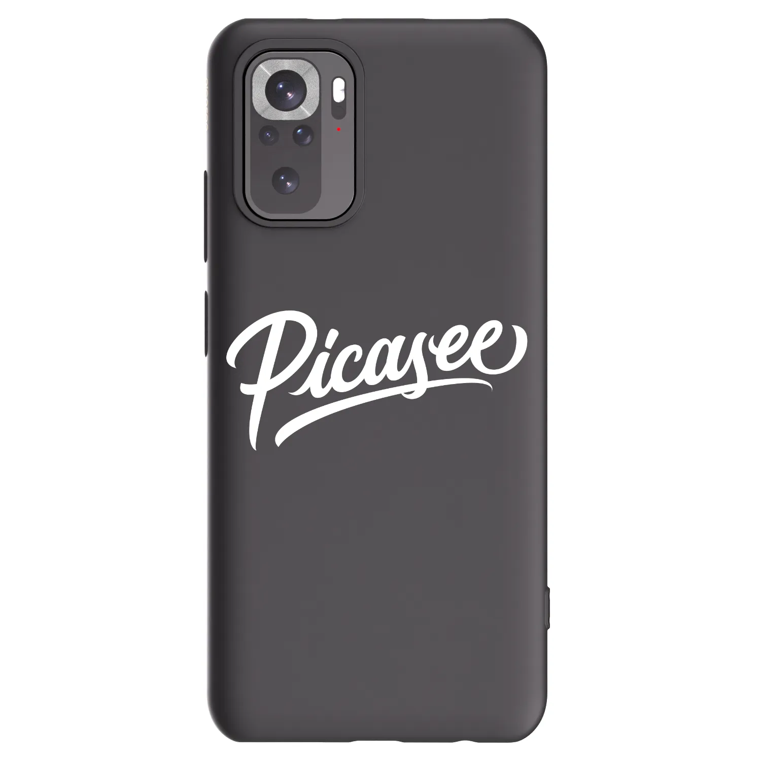 Picasee Xiaomi Redmi Note 10S Hülle - Schwarzes Silikon - Picasee - old logo - white