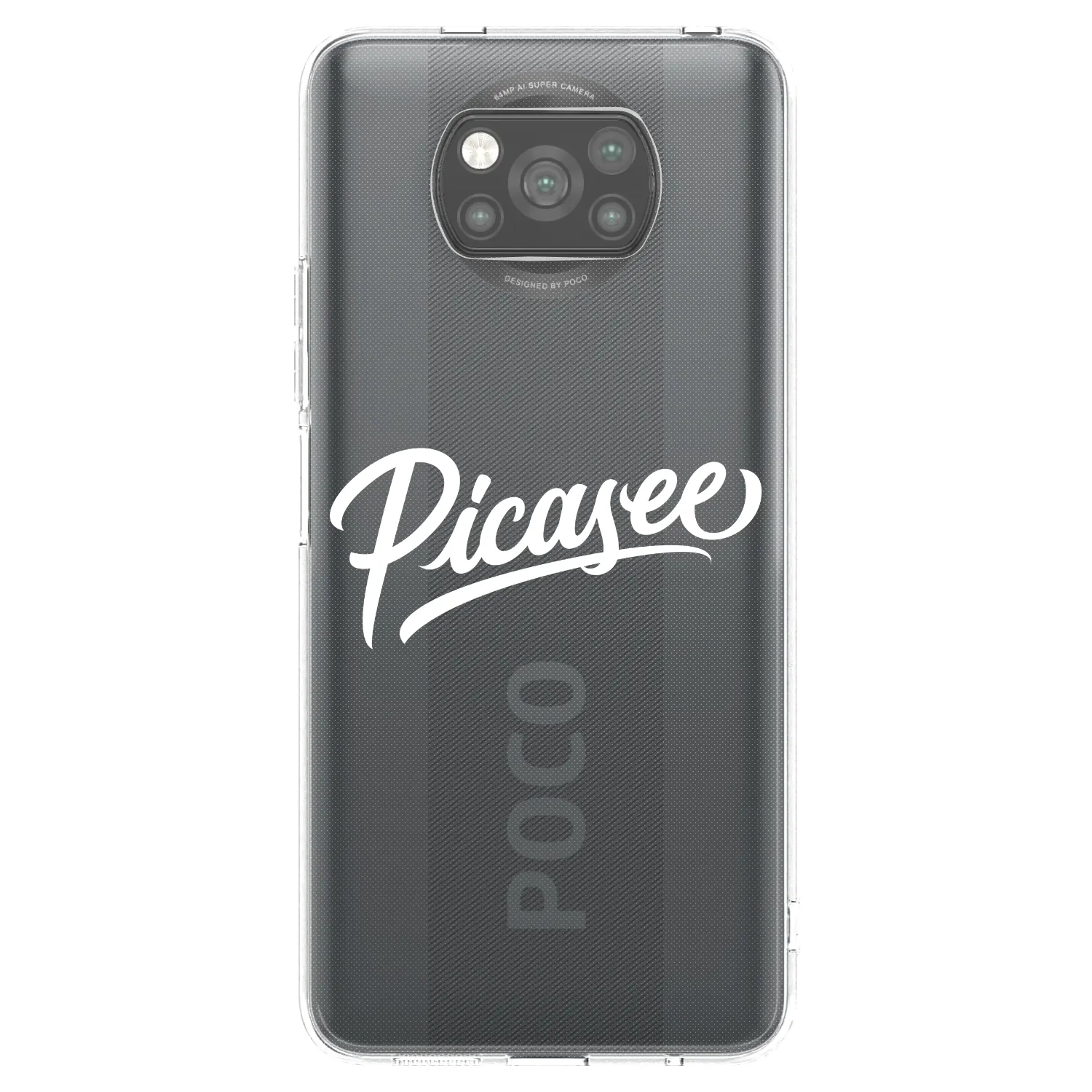 Picasee Xiaomi Poco X3 Pro Hülle - Schwarzes Silikon - Picasee - old logo - white