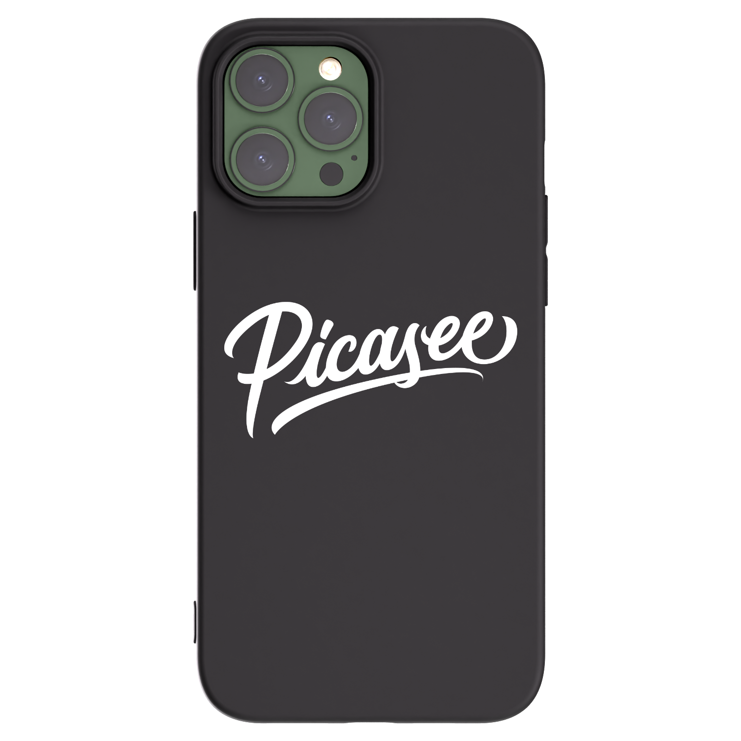 Picasee Apple iPhone 13 Pro Max Hülle - Schwarzes Silikon - Picasee - old logo - white