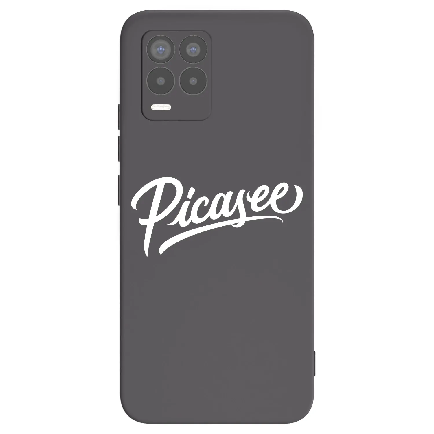 Picasee Realme 8 4G Hülle - Schwarzes Silikon - Picasee - old logo - white