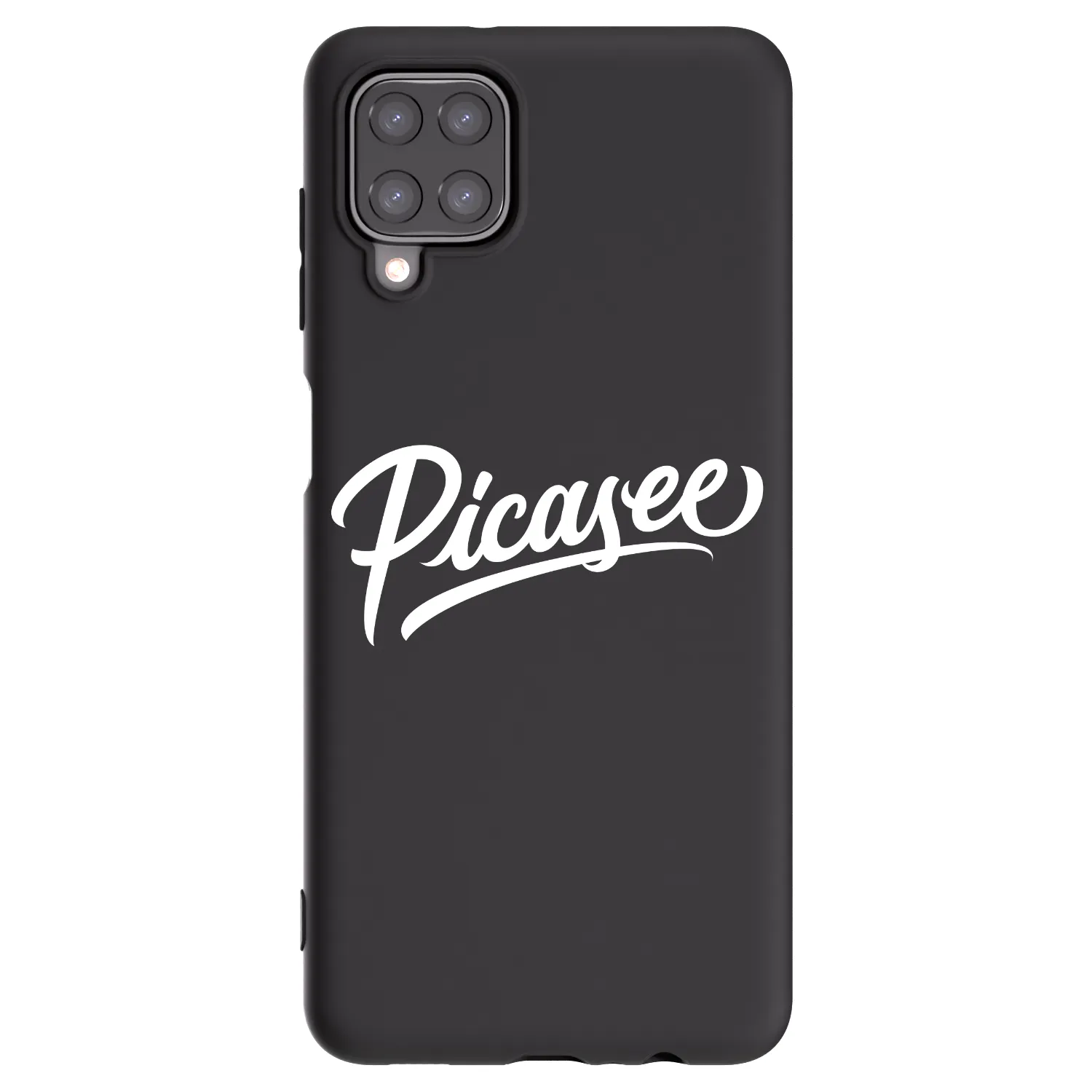 Picasee Samsung Galaxy M12 M127F Hülle - Schwarzes Silikon - Picasee - old logo - white