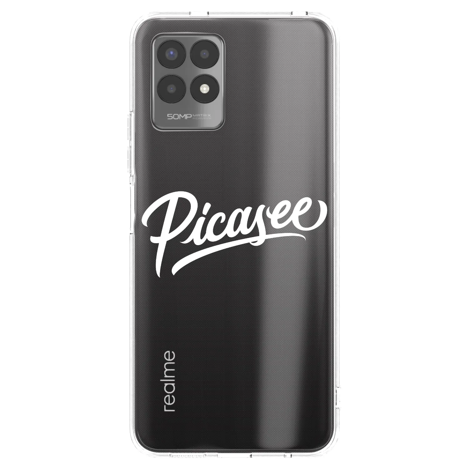 Picasee Realme 8i Hülle - Transparentes Silikon - Picasee - old logo - white