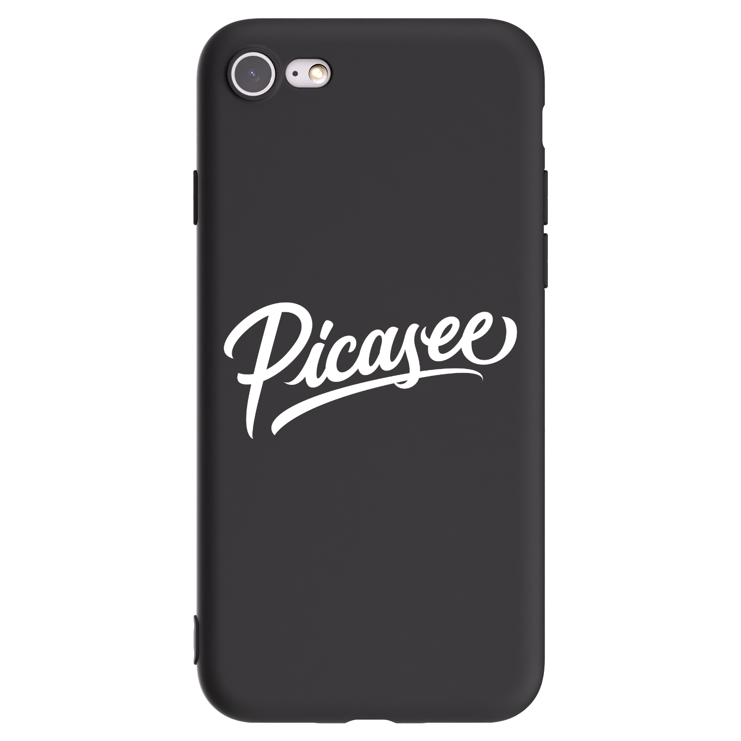 Picasee Apple iPhone SE 2022 Hülle - Schwarzes Silikon - Picasee - old logo - white