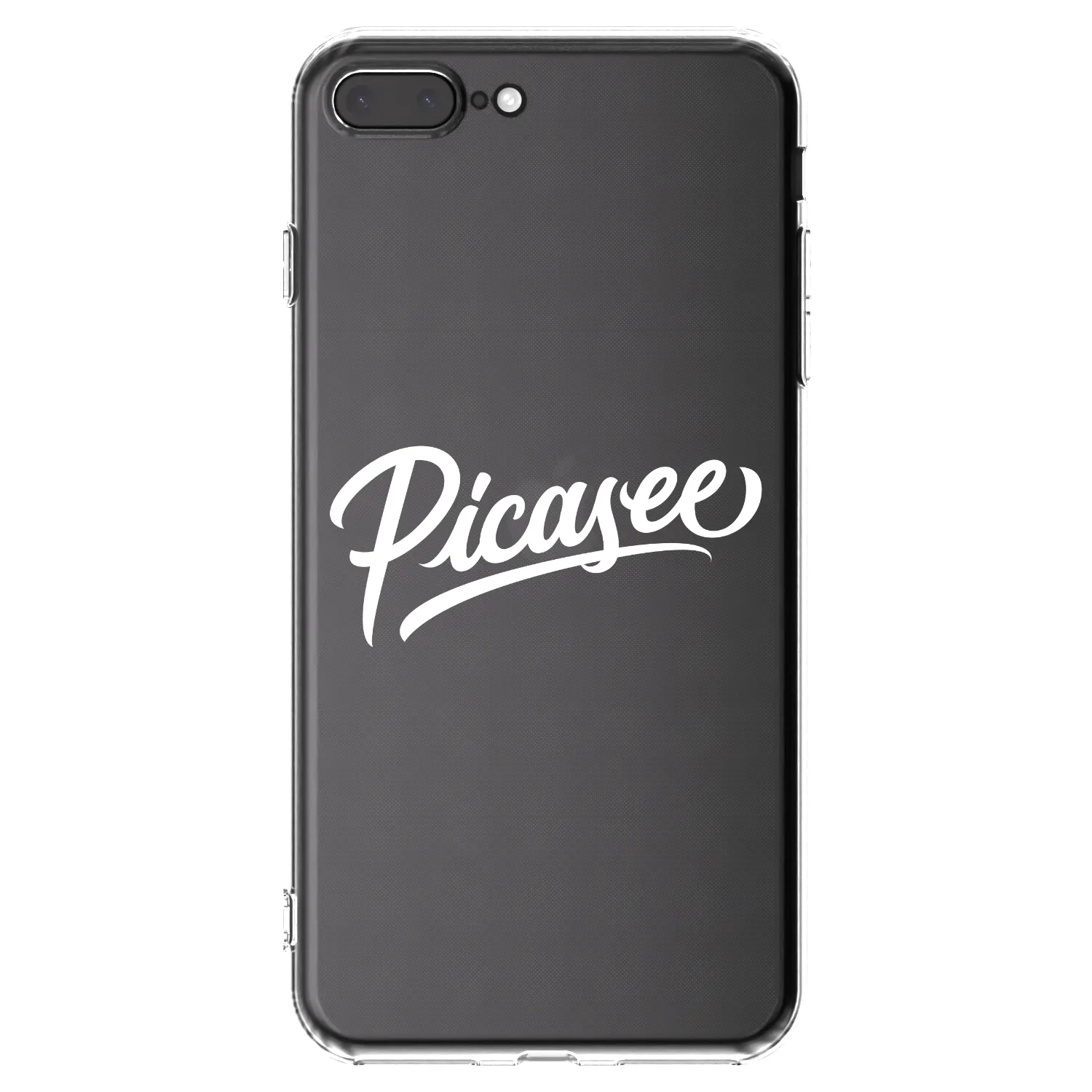Picasee Apple iPhone 8 Plus Hülle - Transparentes Silikon - Picasee - old logo - white