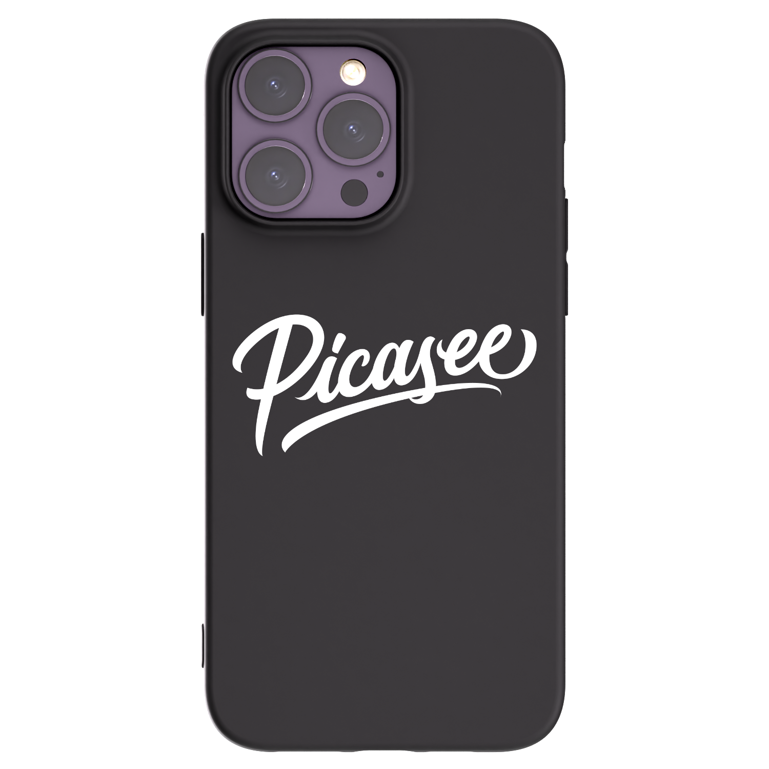 Picasee Apple iPhone 14 Pro Max Hülle - Schwarzes Silikon - Picasee - old logo - white
