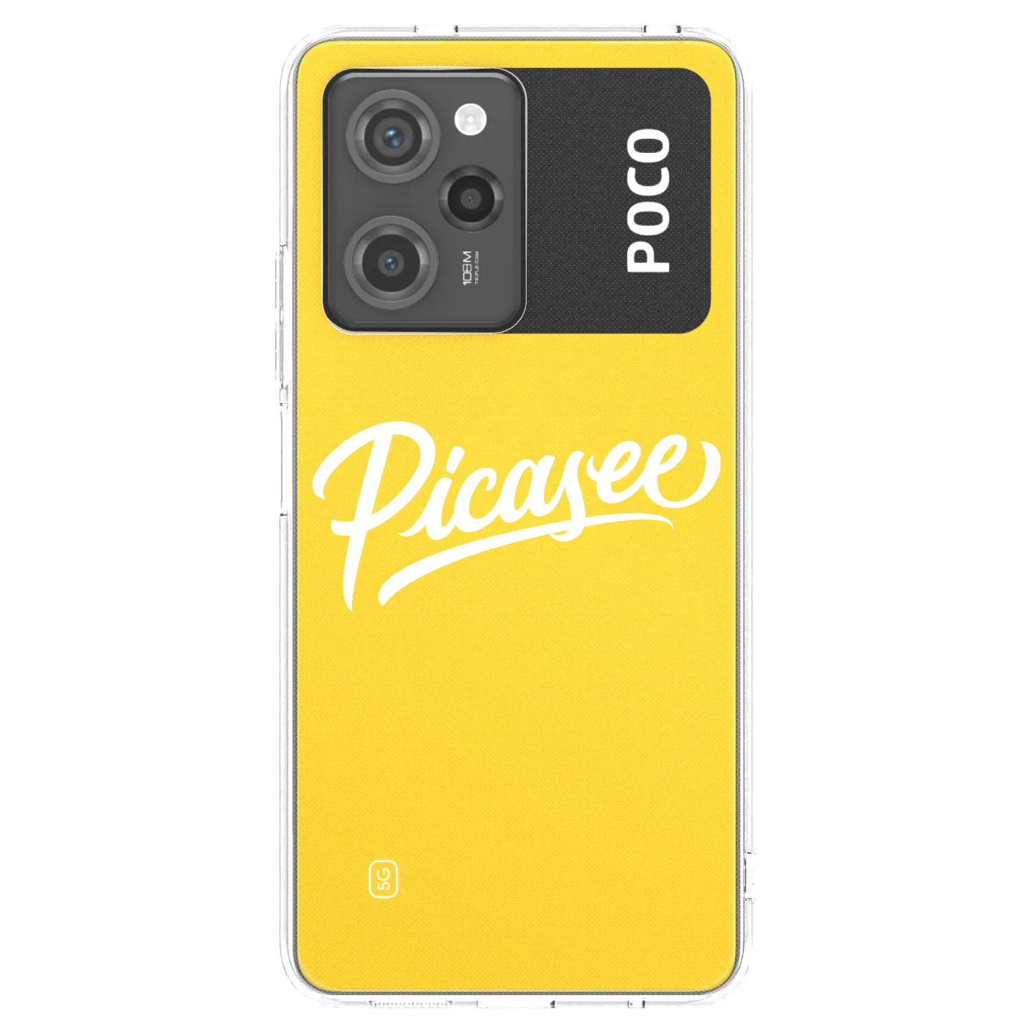 Picasee Xiaomi Poco X5 Pro Hülle - Schwarzes Silikon - Picasee - old logo - white