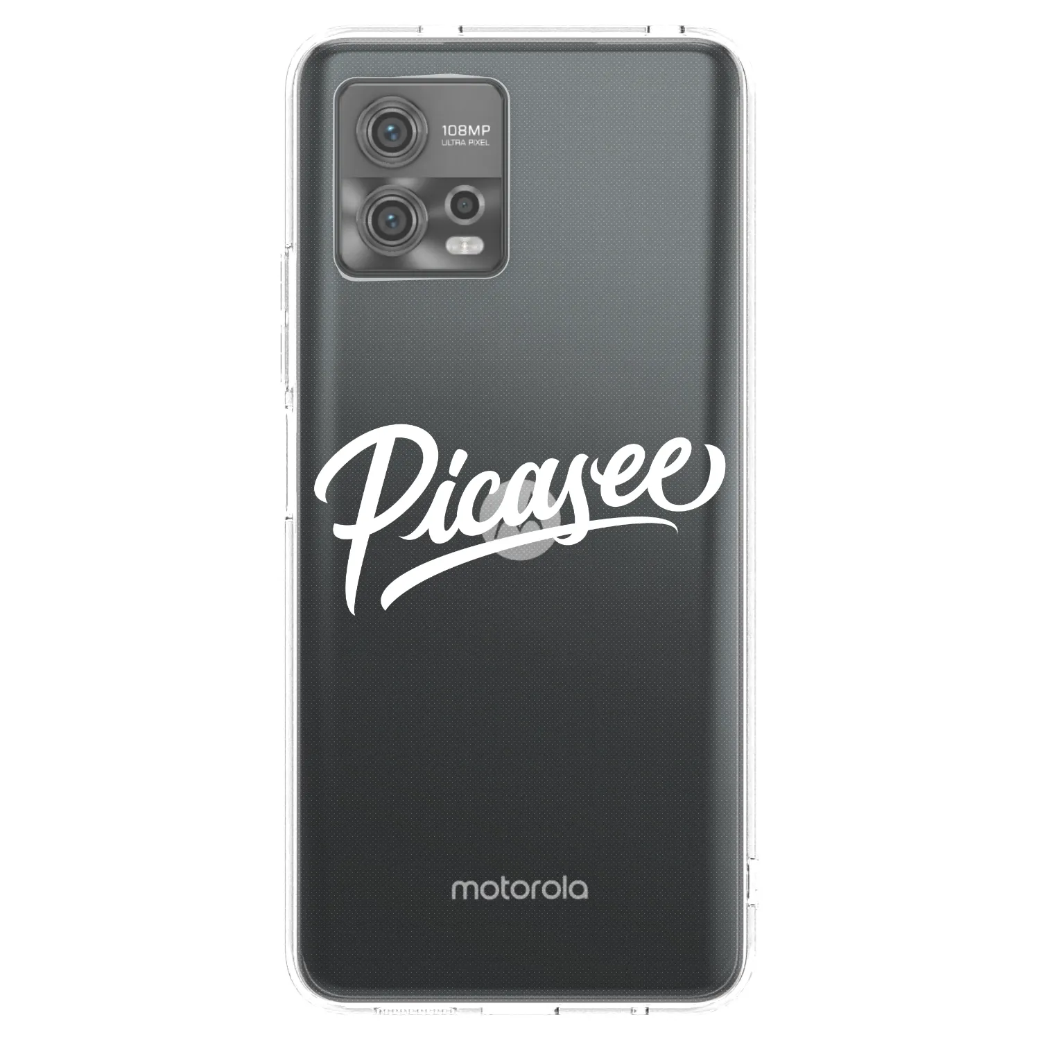 Picasee Motorola Moto G72 Hülle - Transparentes Silikon - Picasee - old logo - white