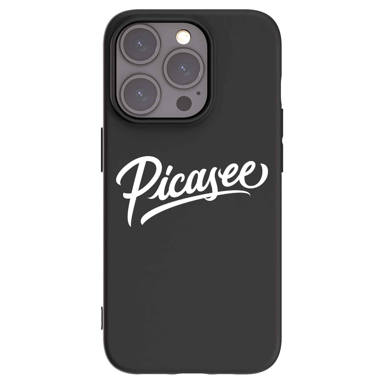 Picasee Apple iPhone 15 Pro Hülle - Schwarzes Silikon - Picasee - old logo - white