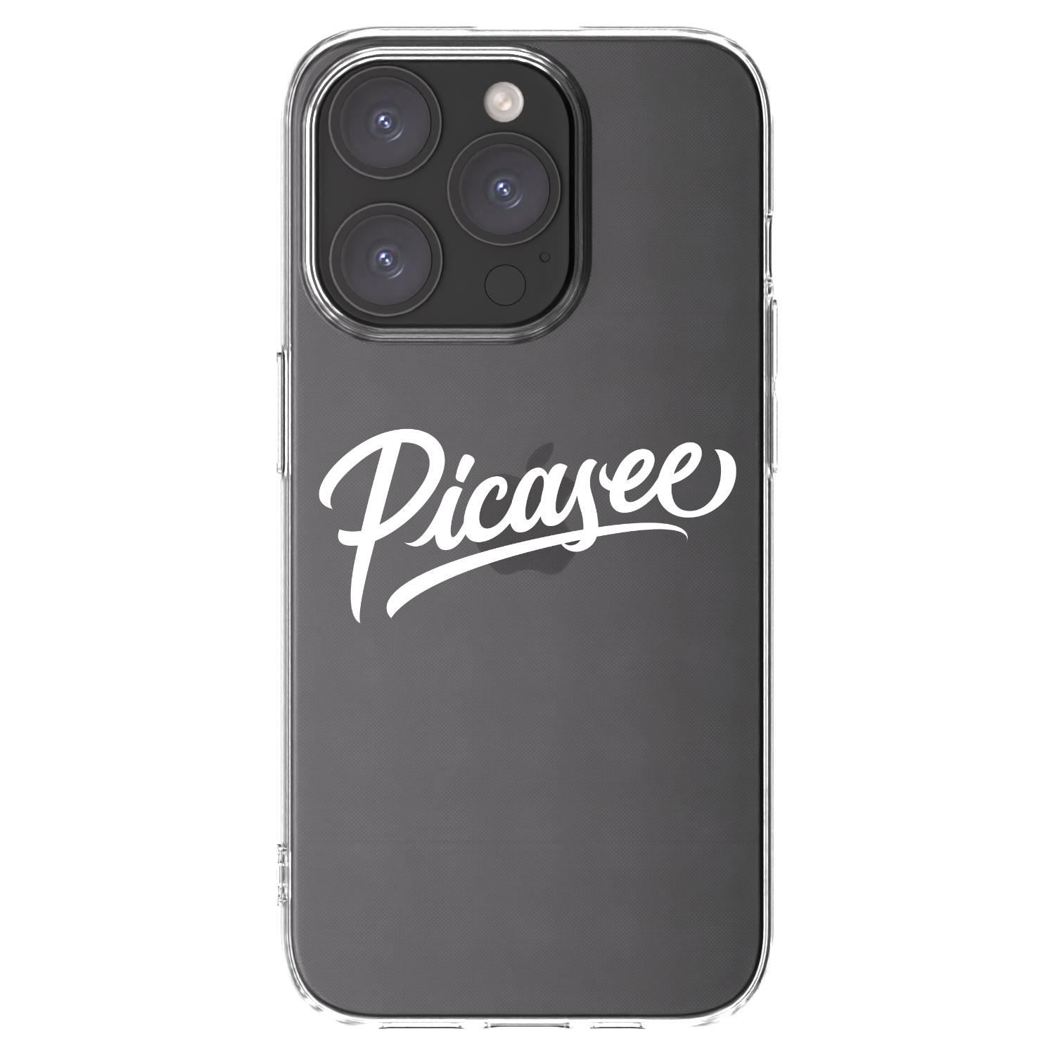 Picasee Apple iPhone 15 Pro Hülle - Transparentes Silikon - Picasee - old logo - white