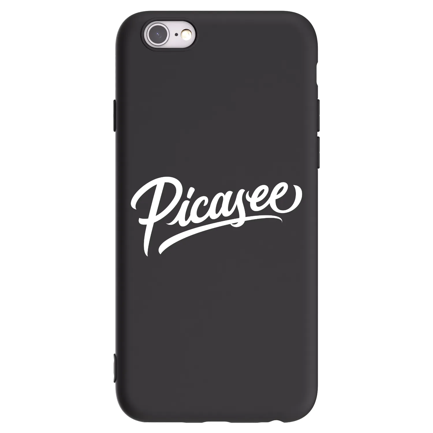 Picasee Apple iPhone 6/6S Hülle - Schwarzes Silikon - Picasee - old logo - white