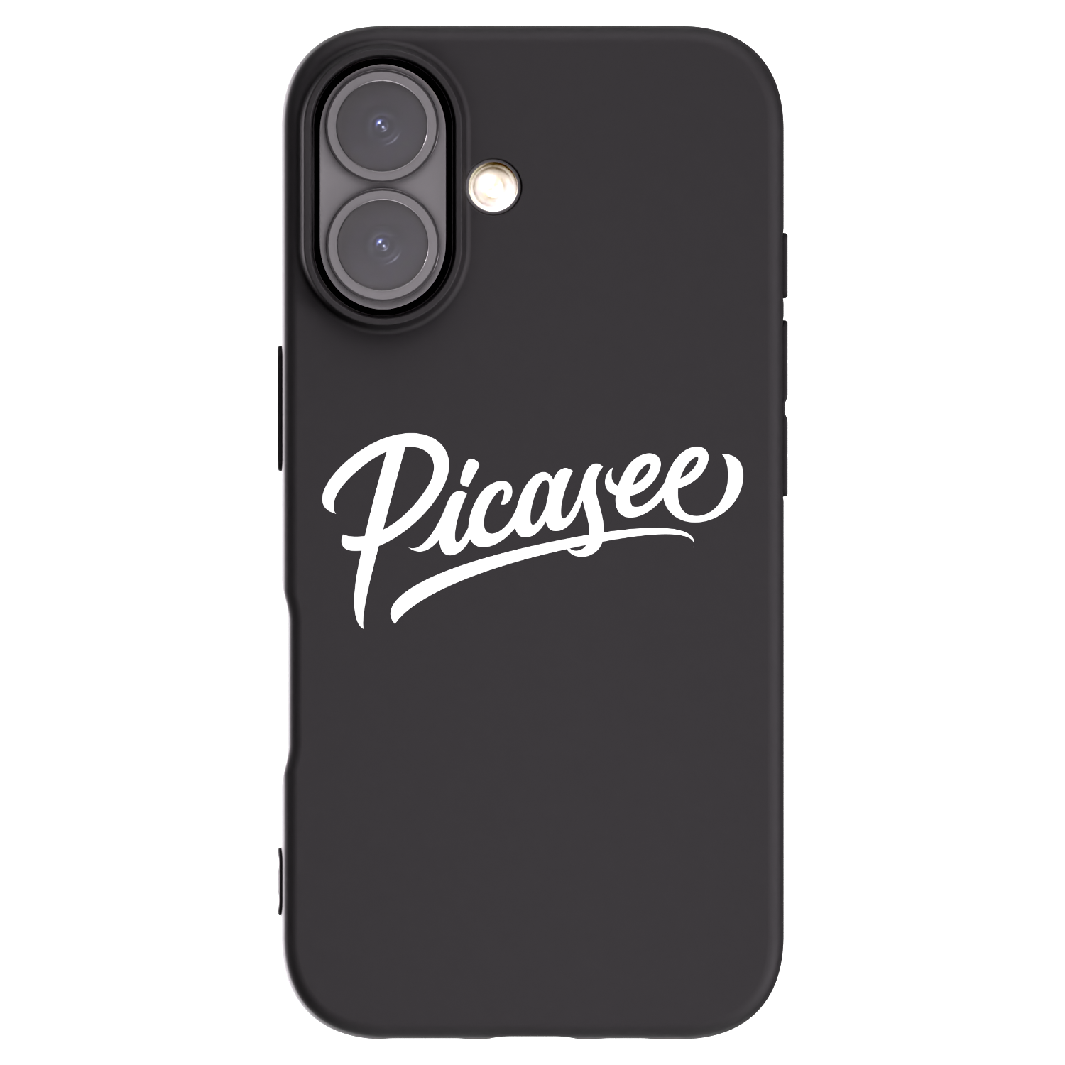 Picasee Apple iPhone 16 Hülle - Schwarzes Silikon - Picasee - old logo - white