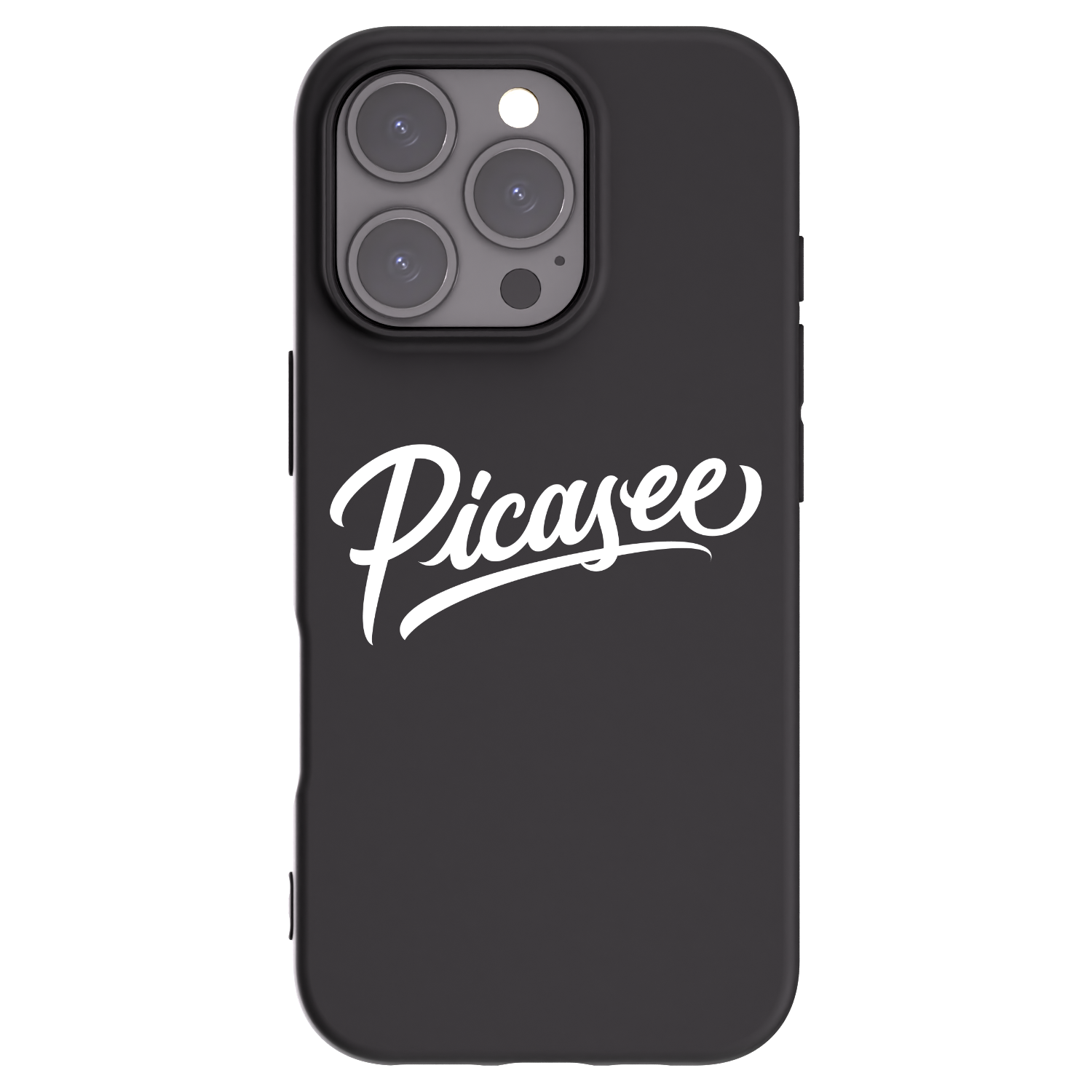 Picasee Apple iPhone 16 Pro Hülle - Schwarzes Silikon - Picasee - old logo - white