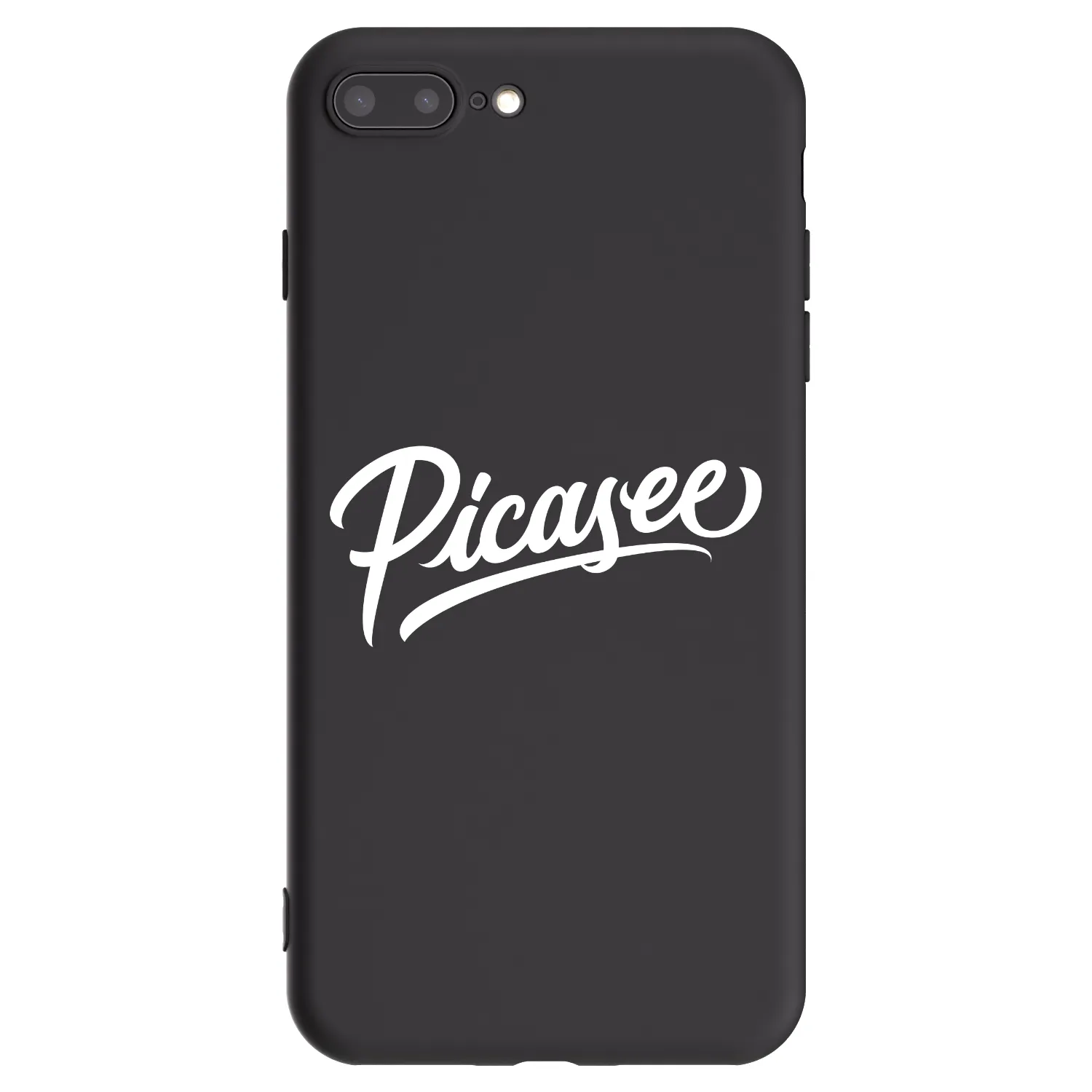 Picasee Apple iPhone 8 Plus Hülle - Schwarzes Silikon - Picasee - old logo - white