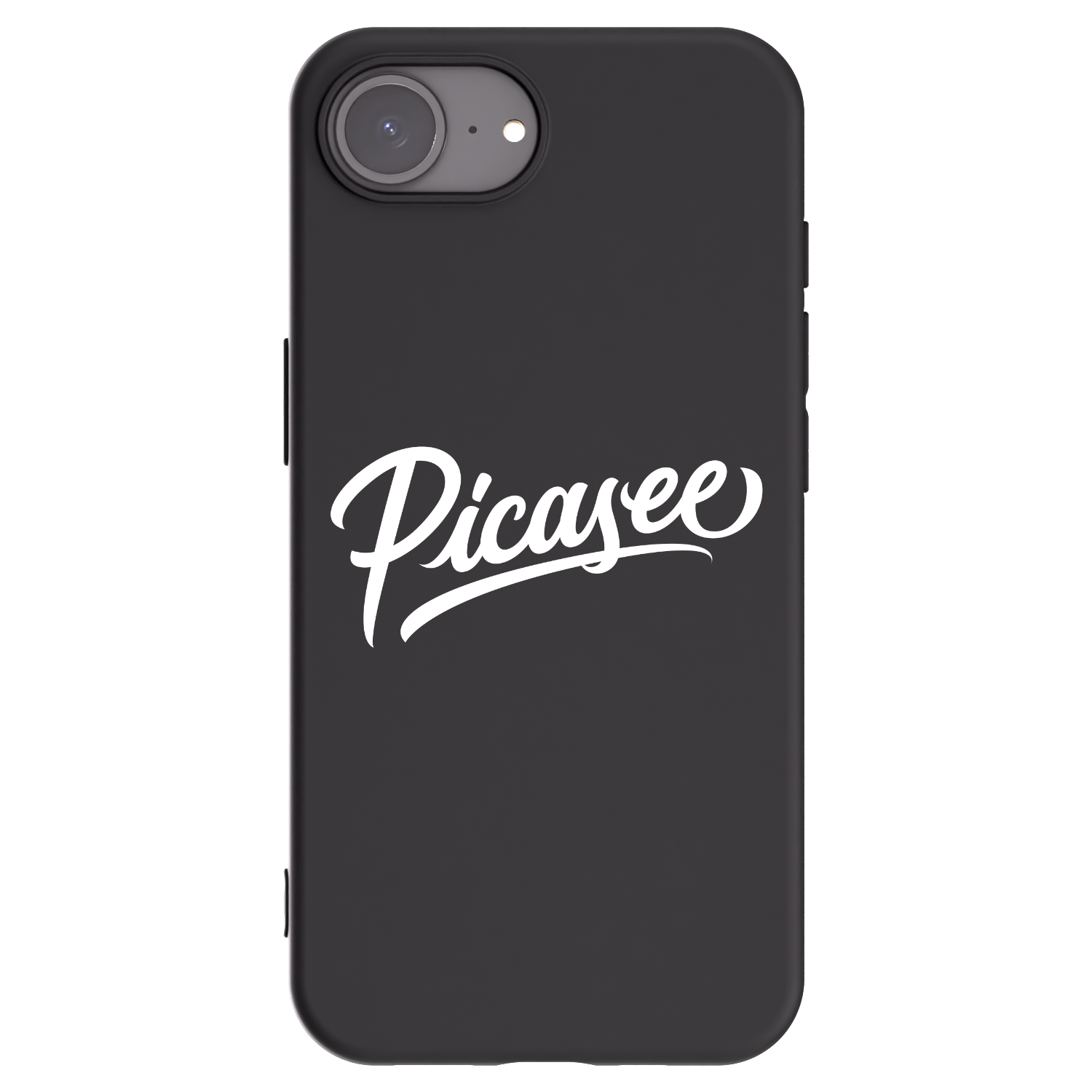 Picasee Apple iPhone 16e Hülle - Schwarzes Silikon - Picasee - old logo - white