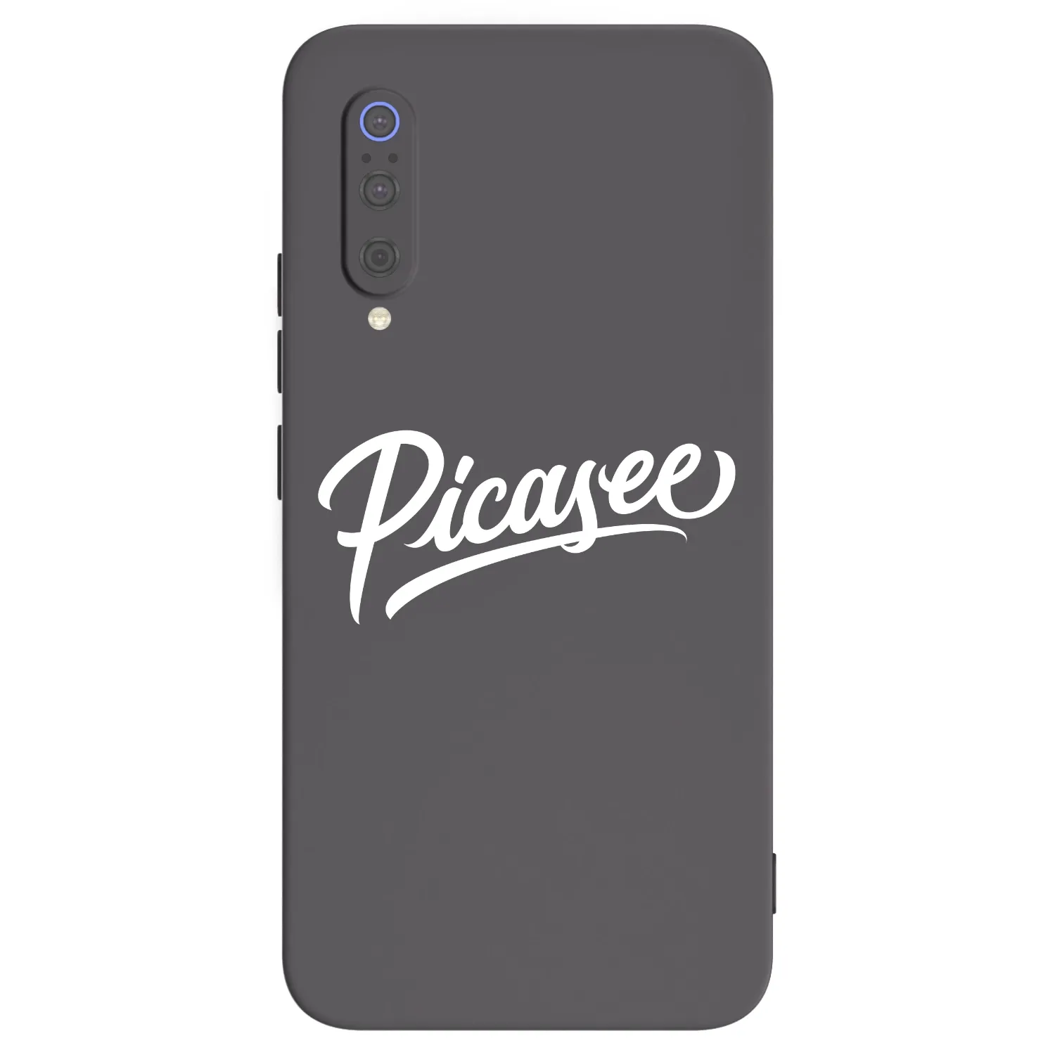 Picasee Xiaomi Mi 9 Hülle - Schwarzes Silikon - Picasee - old logo - white