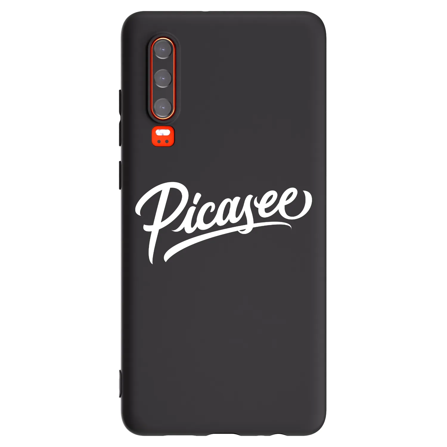 Picasee Huawei P30 Hülle - Schwarzes Silikon - Picasee - old logo - white