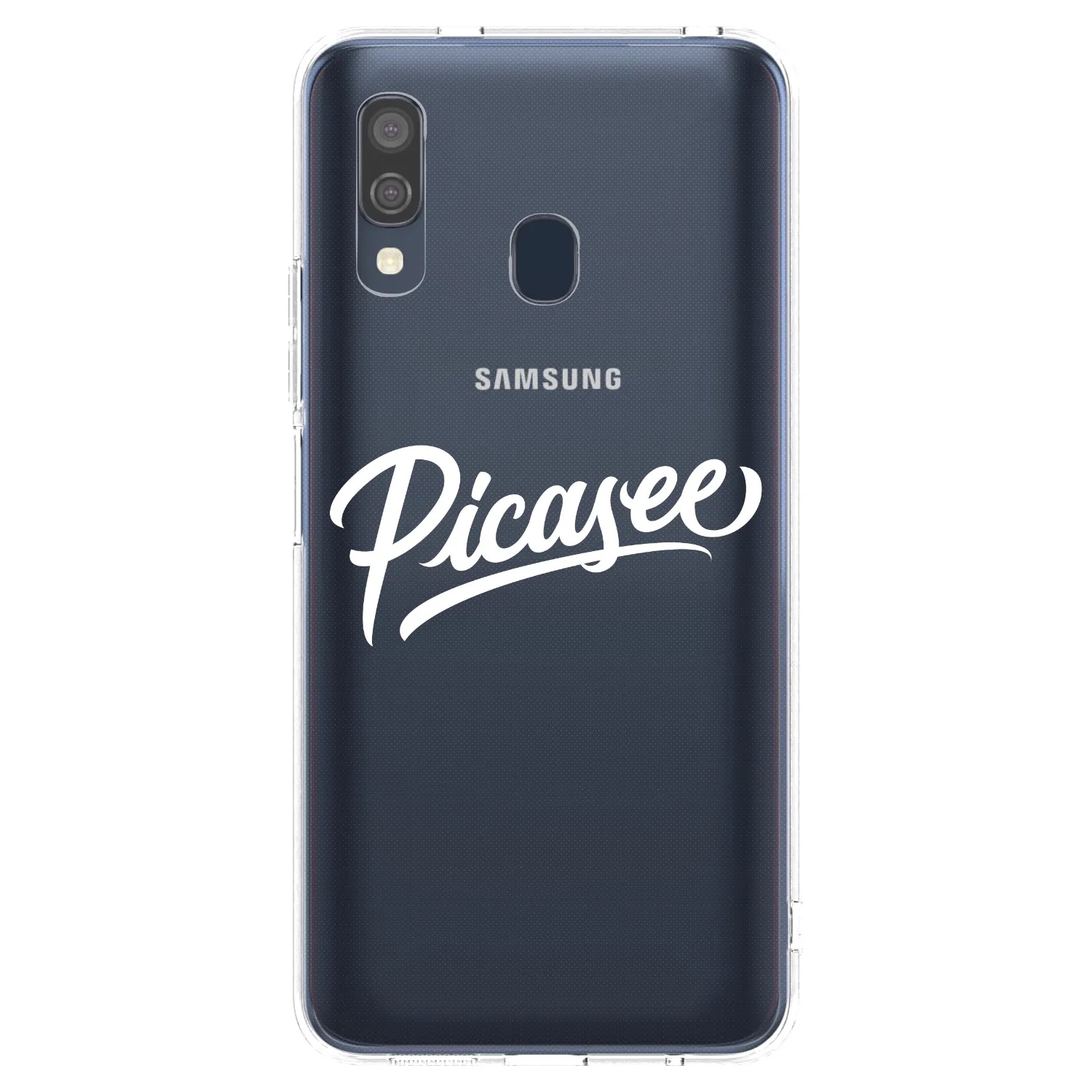 Picasee Samsung Galaxy A40 A405F Hülle - Transparentes Silikon - Picasee - old logo - white