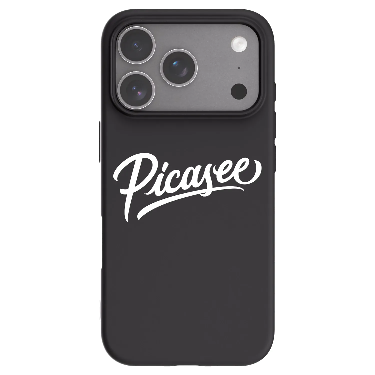 Picasee Apple iPhone 18 Pro Hülle - Schwarzes Silikon - Picasee - old logo - white