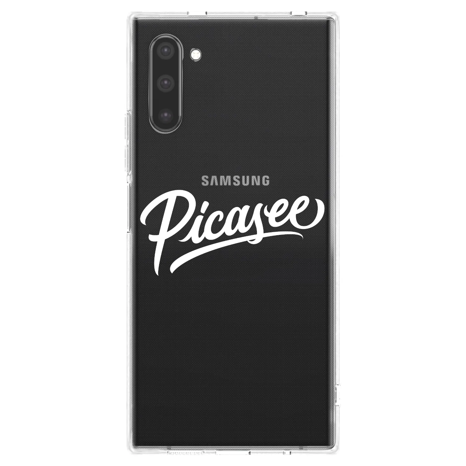 Picasee Samsung Galaxy Note 10 N970F Hülle - Transparentes Silikon - Picasee - old logo - white