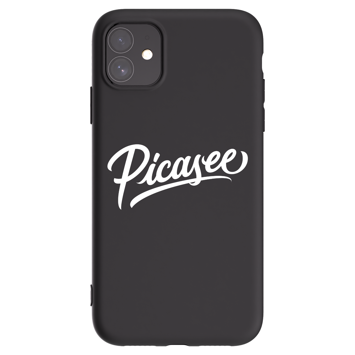 Picasee Apple iPhone 11 Hülle - Schwarzes Silikon - Picasee - old logo - white