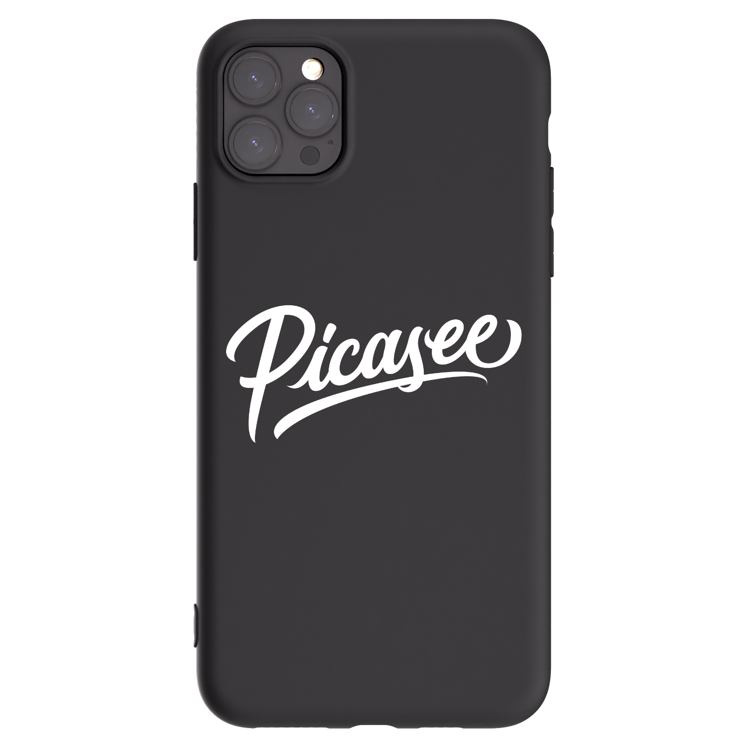 Picasee Apple iPhone 11 Pro Max Hülle - Schwarzes Silikon - Picasee - old logo - white
