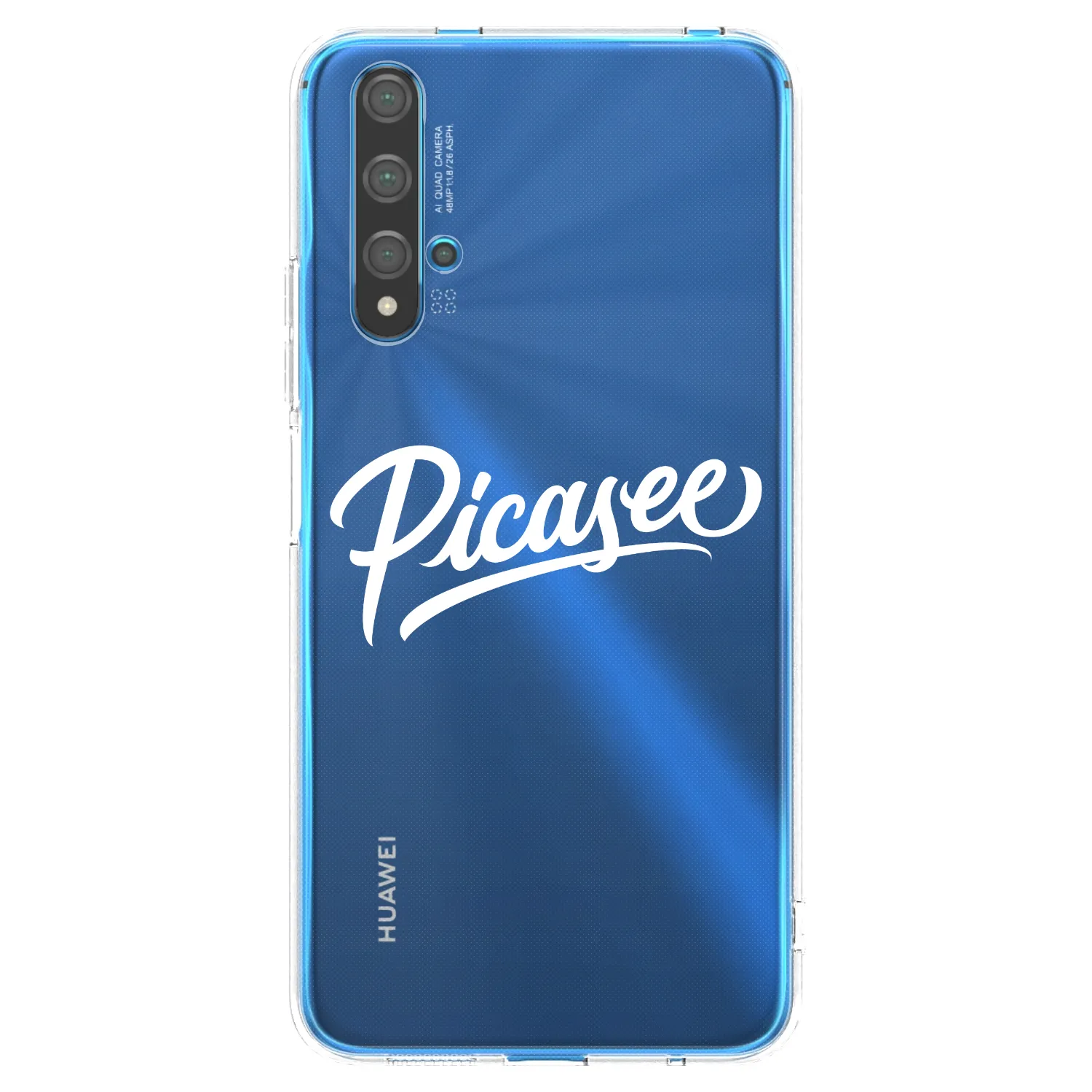 Picasee Huawei Nova 5T Hülle - Transparentes Silikon - Picasee - old logo - white