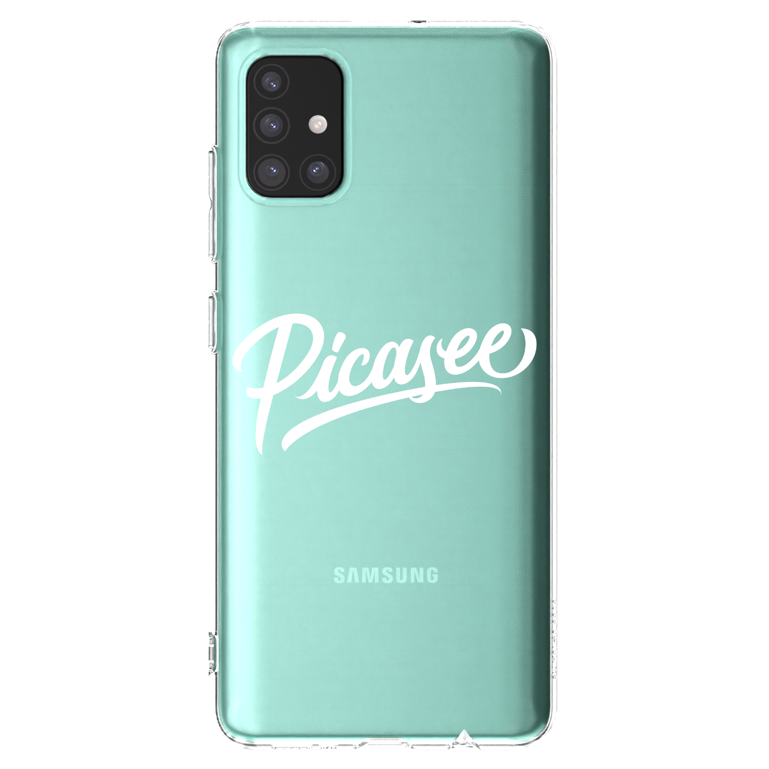 Picasee Samsung Galaxy A51 A515F Hülle - Transparentes Silikon - Picasee - old logo - white