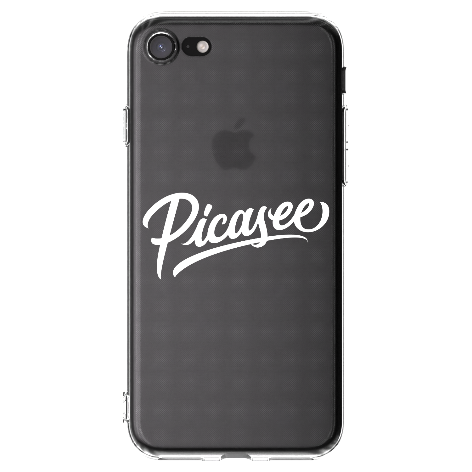 Picasee Apple iPhone SE 2020 Hülle - Transparentes Silikon - Picasee - old logo - white