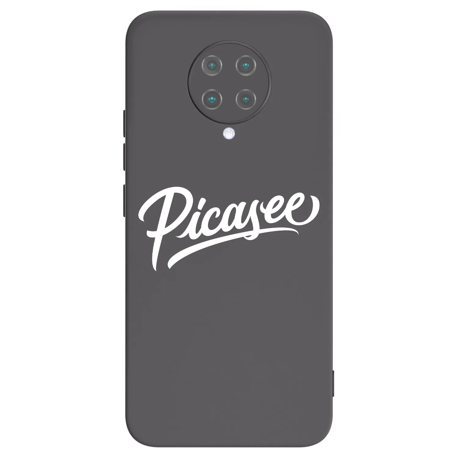 Picasee Xiaomi Poco F2 Pro Hülle - Schwarzes Silikon - Picasee - old logo - white