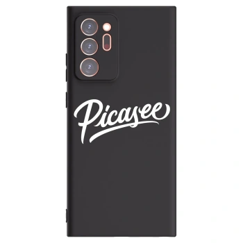 Picasee Samsung Galaxy Note 20 Ultra Hülle - Schwarzes Silikon - Picasee - old logo - white