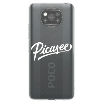 Picasee Xiaomi Poco X3 Hülle - Schwarzes Silikon - Picasee - old logo - white