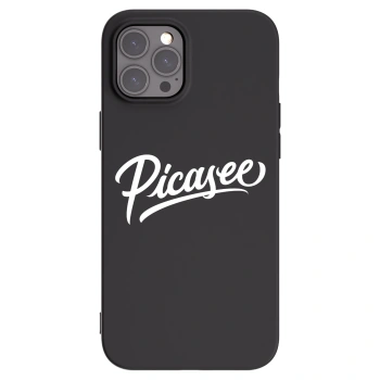 Picasee Apple iPhone 12 Pro Max Hülle - Schwarzes Silikon - Picasee - old logo - white