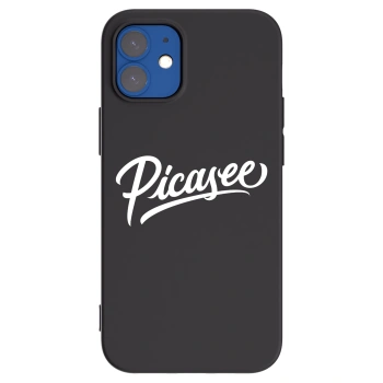 Picasee Apple iPhone 12 mini Hülle - Schwarzes Silikon - Picasee - old logo - white