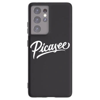 Picasee Samsung Galaxy S21 Ultra 5G G998B Hülle - Schwarzes Silikon - Picasee - old logo - white