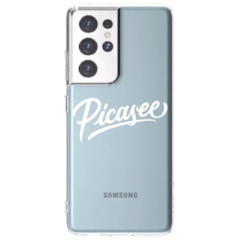 Picasee Samsung Galaxy S21 Ultra 5G G998B Hülle - Transparentes Silikon - Picasee - old logo - white