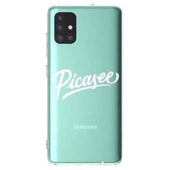 Picasee Samsung Galaxy M31s Hülle - Transparentes Silikon - Picasee - old logo - white