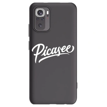 Picasee Xiaomi Redmi Note 10 Hülle - Schwarzes Silikon - Picasee - old logo - white