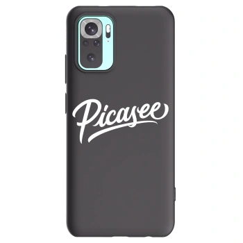 Picasee Xiaomi Redmi Note 10 Pro Hülle - Schwarzes Silikon - Picasee - old logo - white