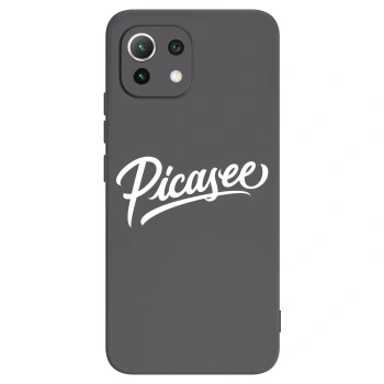 Picasee Xiaomi Mi 11 Lite Hülle - Schwarzes Silikon - Picasee - old logo - white