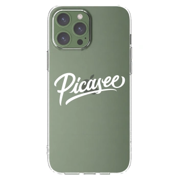 Picasee Apple iPhone 13 Pro Max Hülle - Transparentes Silikon - Picasee - old logo - white