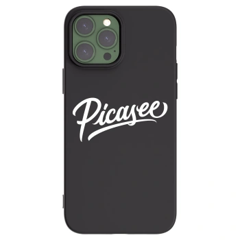 Picasee Apple iPhone 13 Pro Max Hülle - Schwarzes Silikon - Picasee - old logo - white