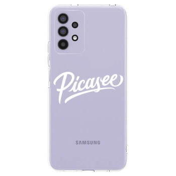 Picasee Samsung Galaxy A32 4G SM-A325F Hülle - Transparentes Silikon - Picasee - old logo - white