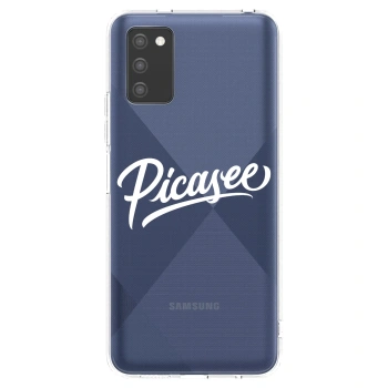 Picasee Samsung Galaxy A02s A025G Hülle - Transparentes Silikon - Picasee - old logo - white