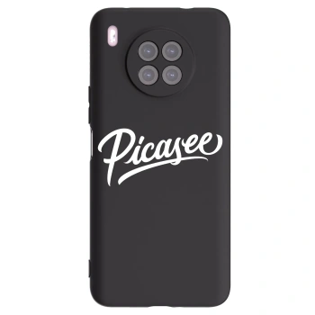 Picasee Huawei Nova 8i Hülle - Schwarzes Silikon - Picasee - old logo - white