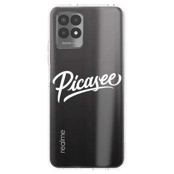 Picasee Realme 8i Hülle - Transparentes Silikon - Picasee - old logo - white