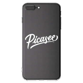 Picasee Apple iPhone 7 Plus Hülle - Transparentes Silikon - Picasee - old logo - white